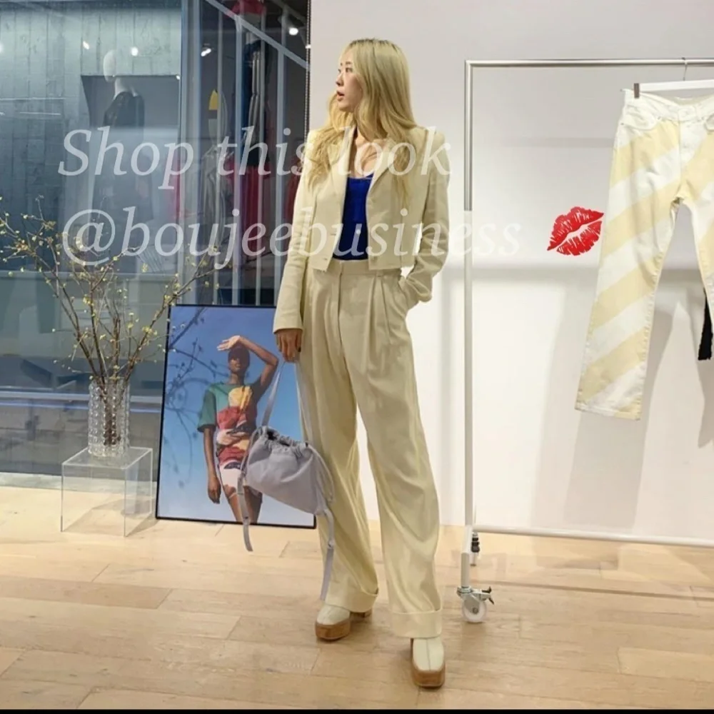 H&M Wide-Leg Twill Pants